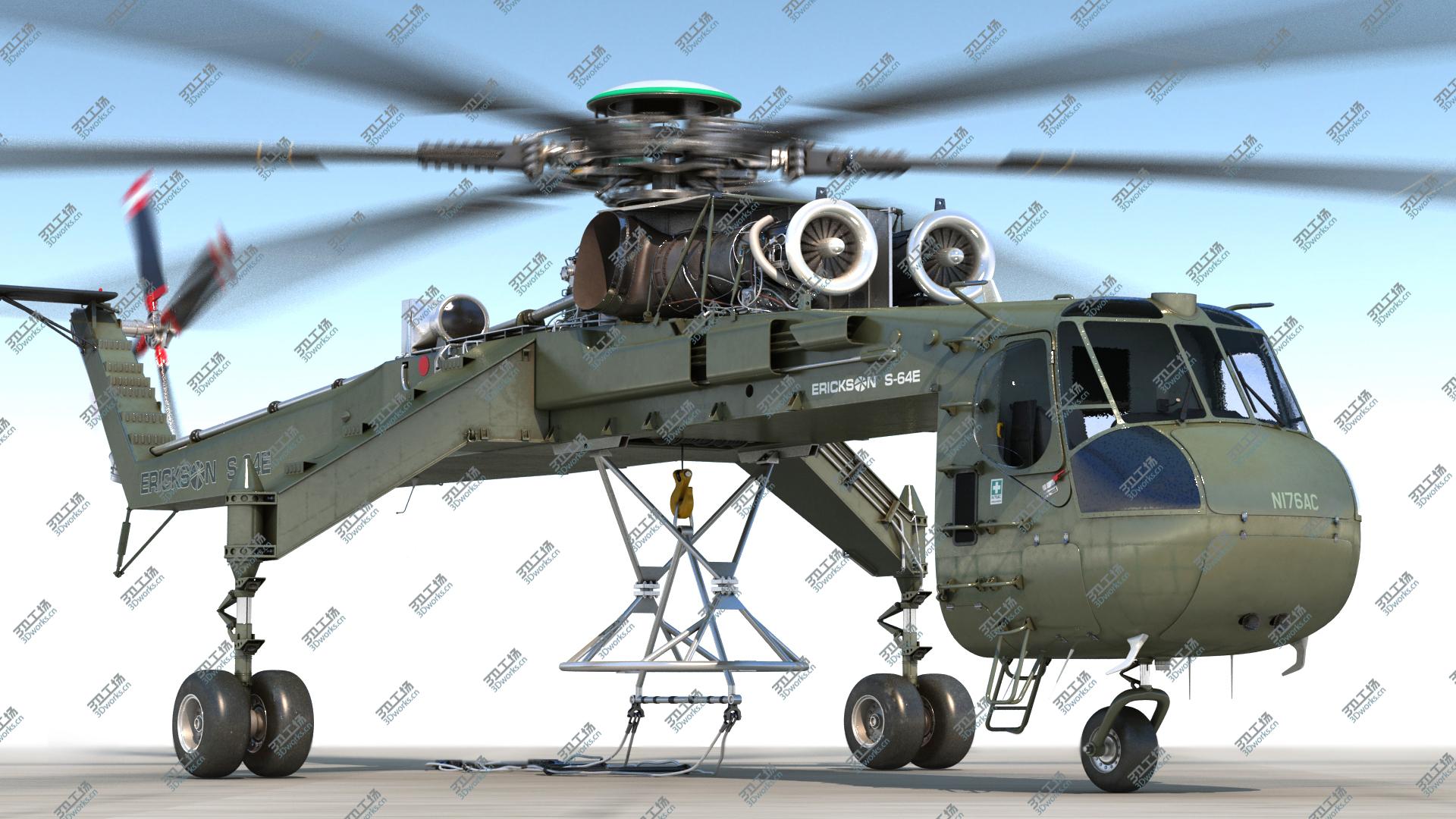 images/goods_img/20210313/Cargo Helicopter Sikorsky S-64 Skycrane Green Rigged 3D model/2.jpg